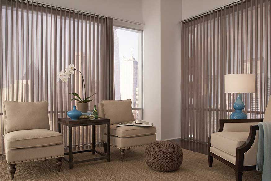 vertical blinds living room window