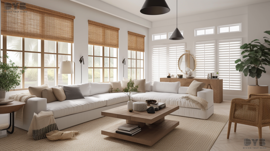 A family room in Boca Raton with Cellular Shades.