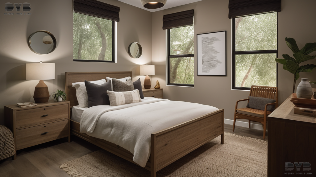 A cozy guest bedroom with Cellular Shades in Parkland, Florida