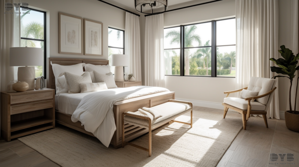Sheer Curtains in a bedroom, adding a touch of natural beauty