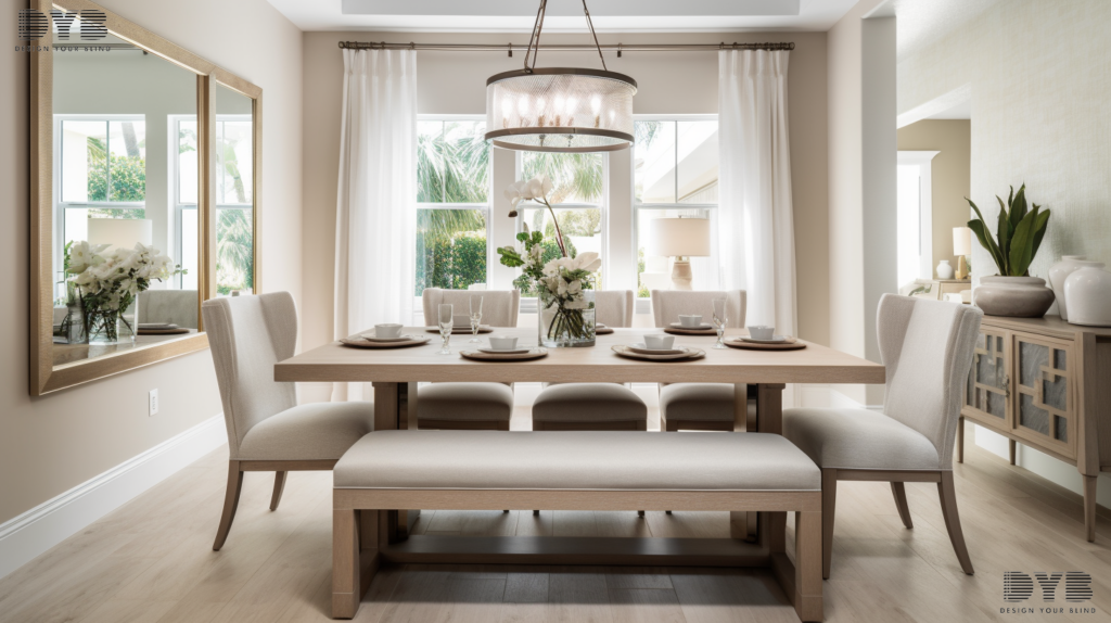 Cellular Shades in a casual dining room in Palm Beach Gardens, FL