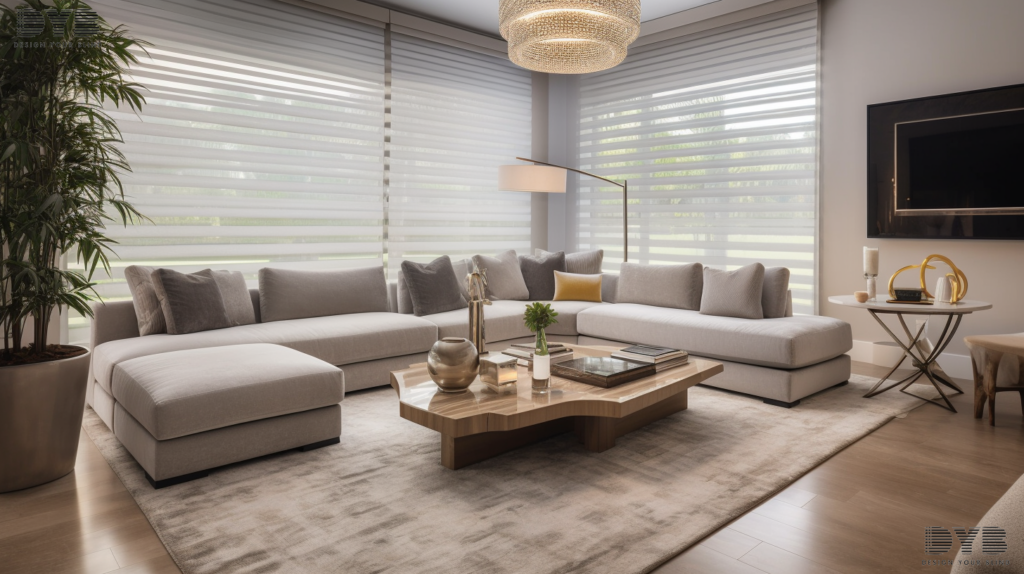 Solar Roller Shades in a Boynton Beach living room with a view of the backyard.