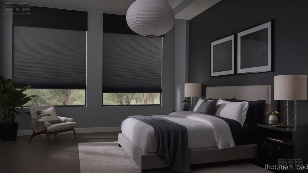 Blackout honeycomb shade in a Parkland, FL, bedroom