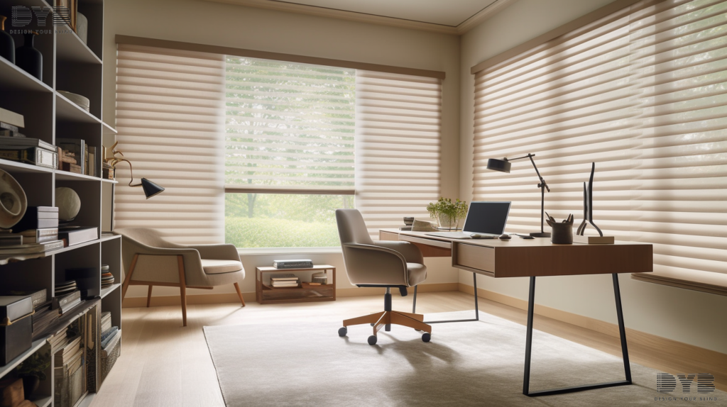 Hunter Douglas Silhouette Shades in a Parkland, FL, home office