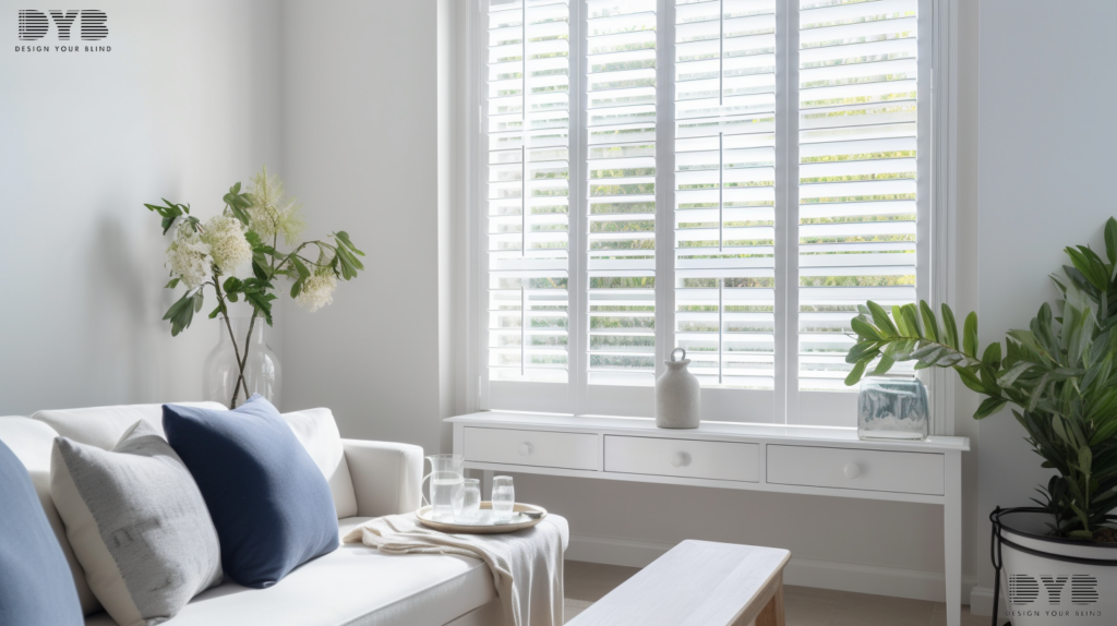 Close-up of Plantation Shutters in Delray Beach, Florida, providing timeless elegance and superior sun protection.
