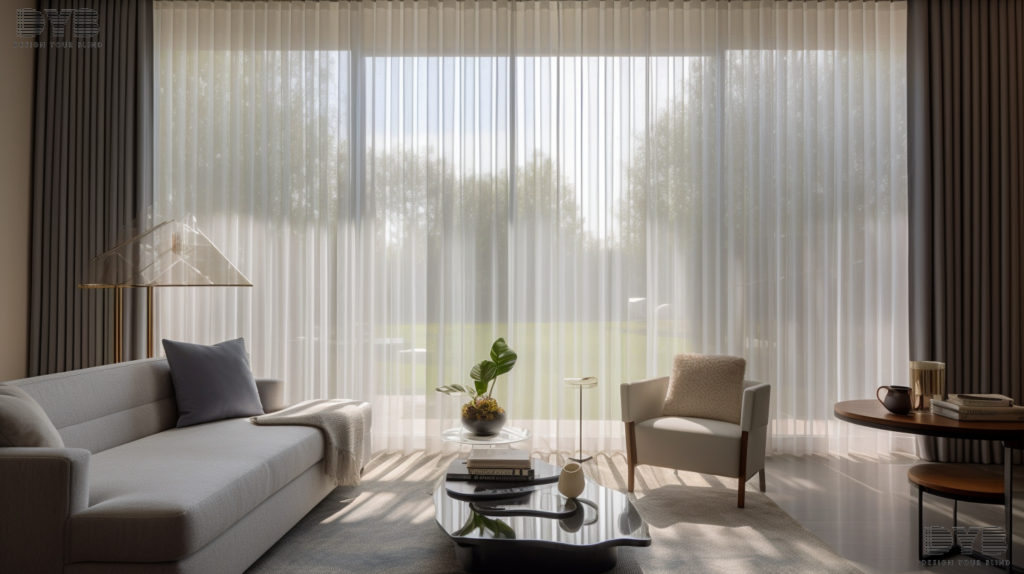 Sheer Curtains in a Parkland, FL family room, adding a touch of elegance and creating a relaxing atmosphere.