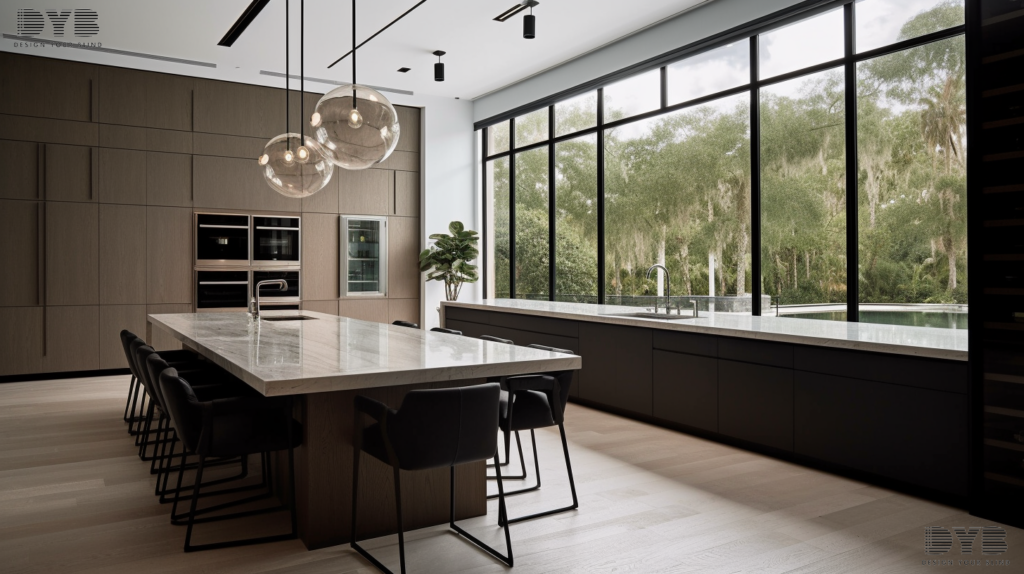 Boca Raton kitchen with Roller Shades, modern appliances, and a bright ambiance.