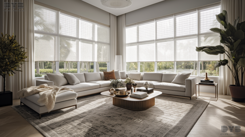 Cellular shades in a Parkland living room