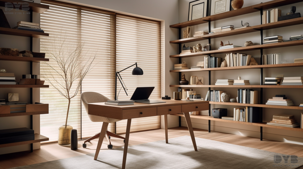 Hunter Douglas Honeycomb Shades in a Boynton Beach home office