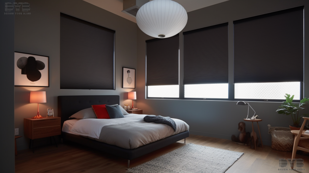 Honeycomb Shades in a Boca Raton kids bedroom, creating a peaceful atmosphere for sleep