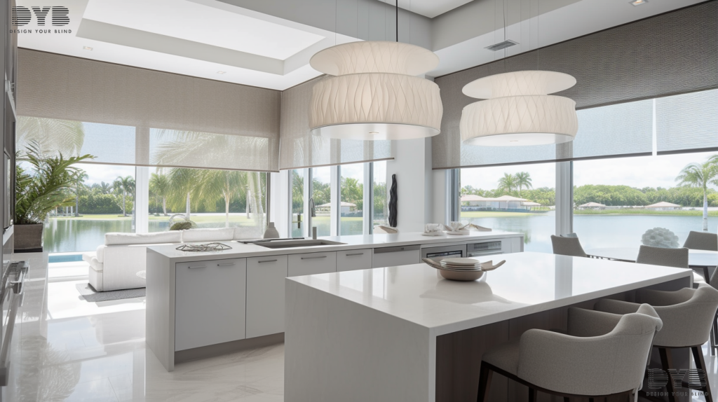 Honeycomb Shades in a Boca Raton kitchen, offering both style and function