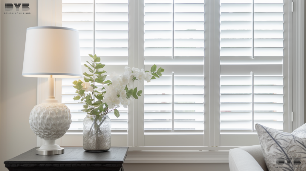 Close-up shot of a window with Plantation Shutters in Highland Beach, FL