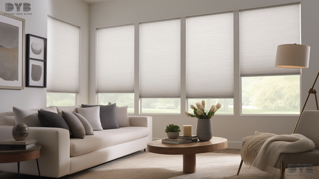 A close-up shot of a window with a Hunter Douglas Honeycomb Shade in Parkland, Florida.