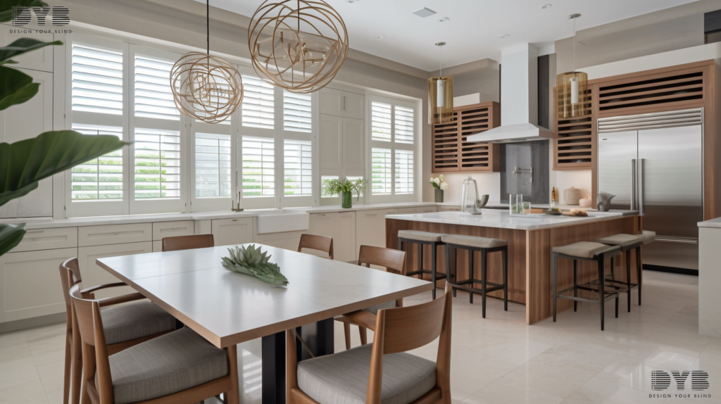 Plantation Shutters in a Boca Raton playroom with a modern interior design, providing both privacy and a touch of elegance.