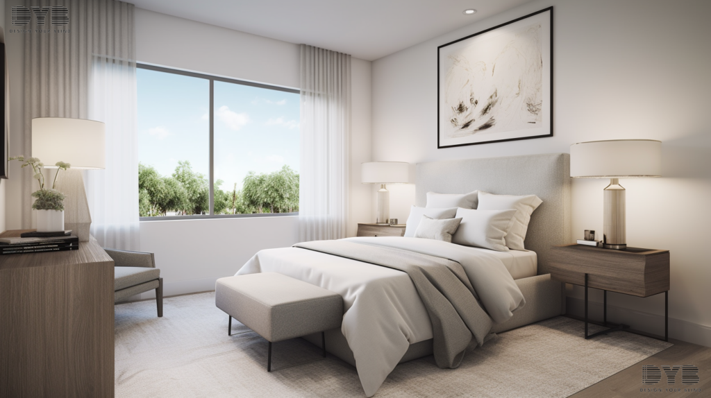 A Boynton Beach bedroom featuring motorized Screen Shades for ultimate convenience and comfort.