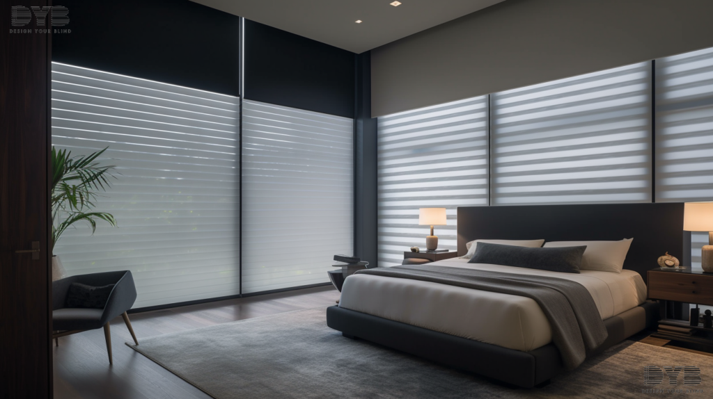 Motorized Silhouette Shades, Highland Beach bedroom