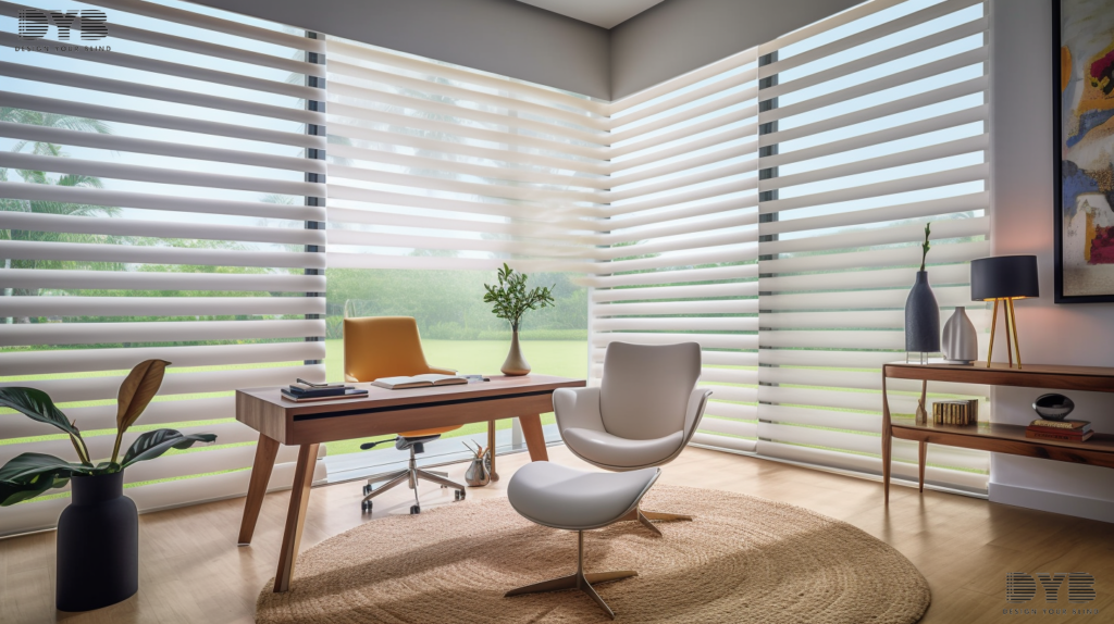 Hunter Douglas Pirouette Shades, Highland Beach home office