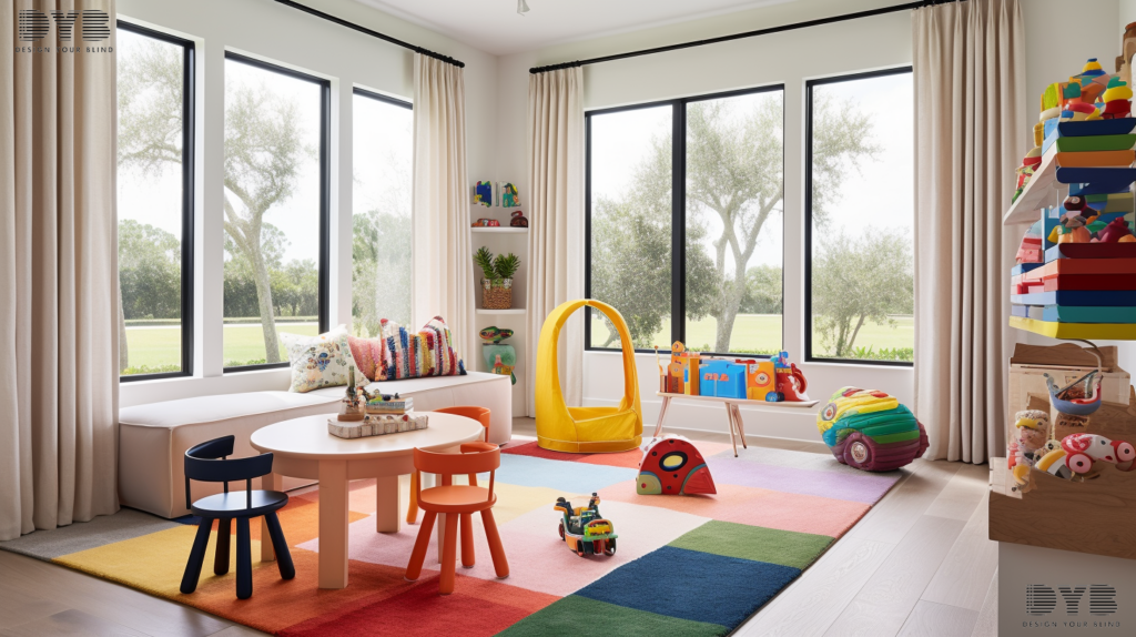 Cellular Shades in a playroom in Delray Beach, Florida