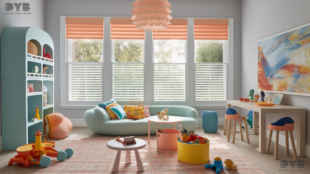 Blackout Roller Shades in a playroom in Delray Beach, Florida