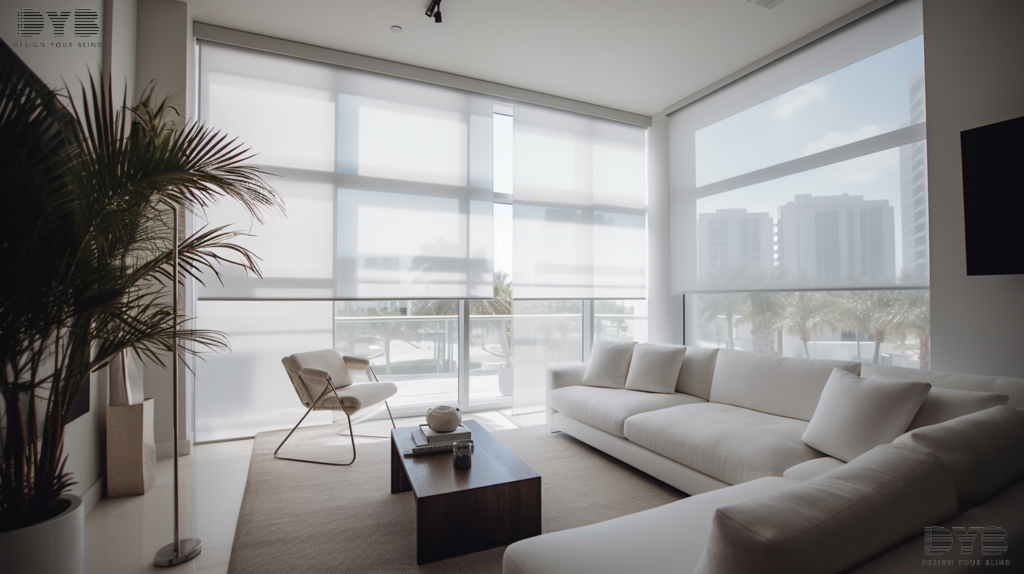 Motorized Roller Shades in a Highland Beach home
