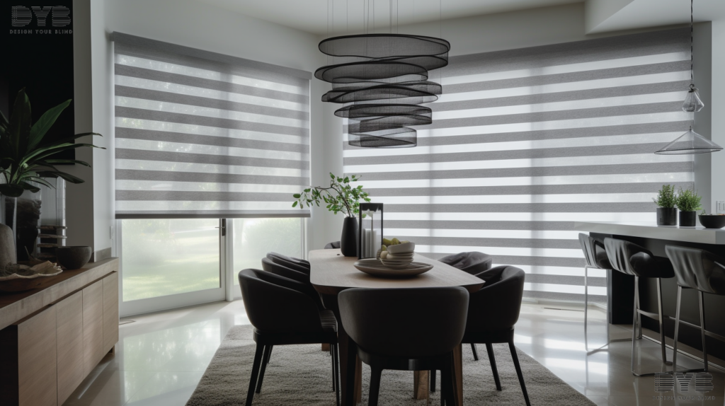 Roman Shades in a West Palm Beach dining room