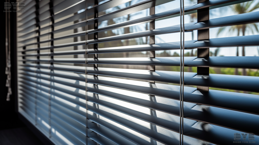 Close-up of aluminum blinds in a Boca Raton home.