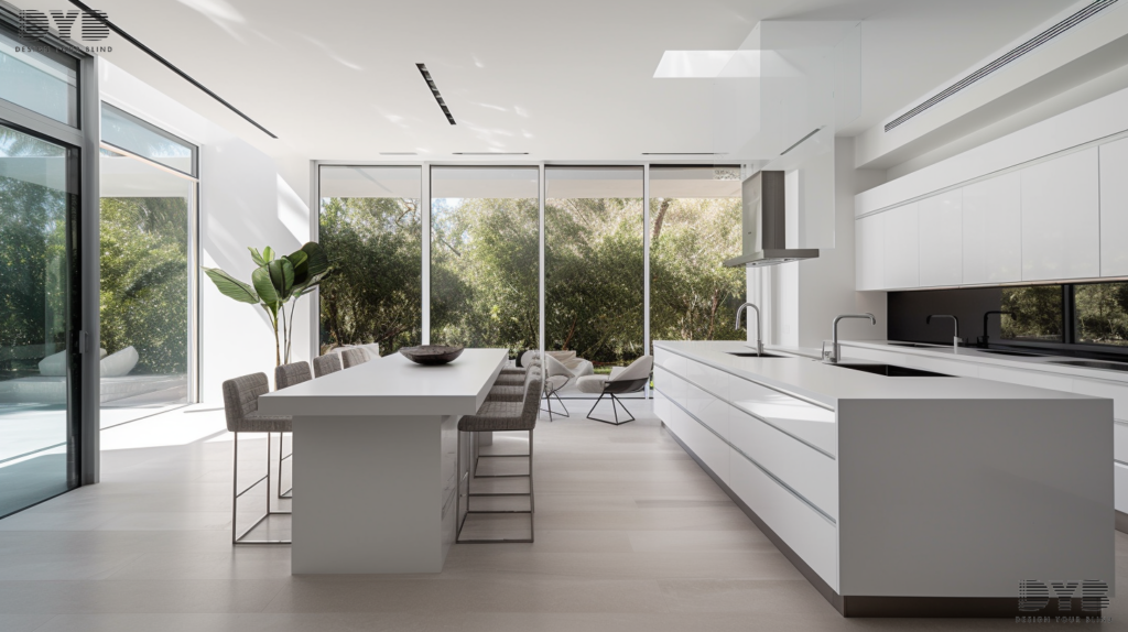 Motorized Solar Shades in a Boca Raton kitchen