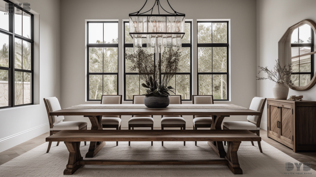 White roman shades in a dining room in Boynton Beach, Florida