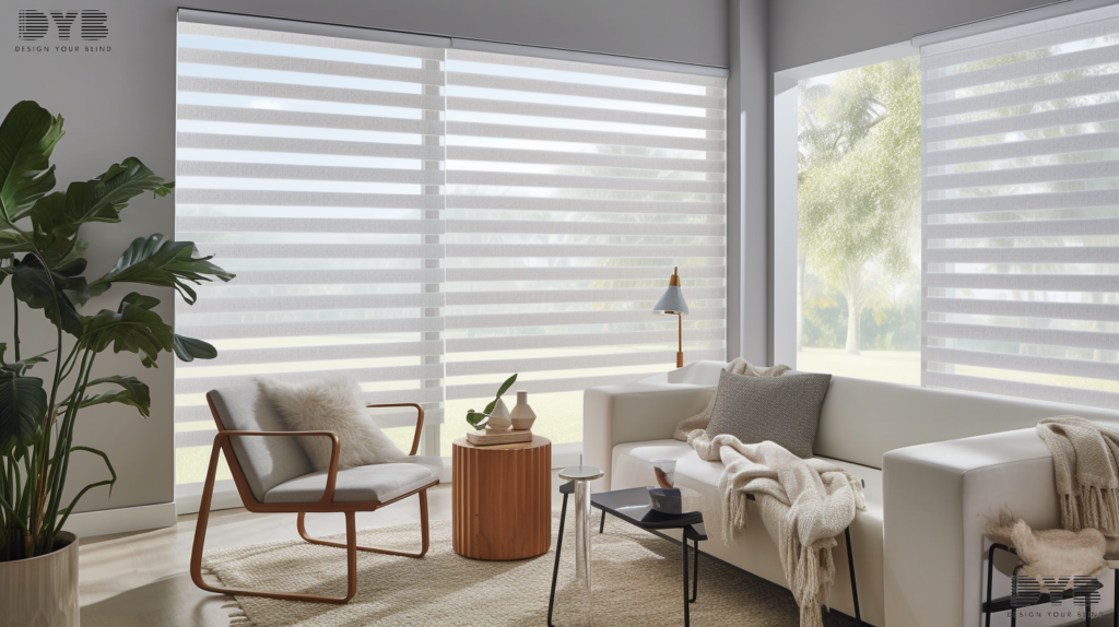 Designer Banded Shades in a Boynton Beach living room