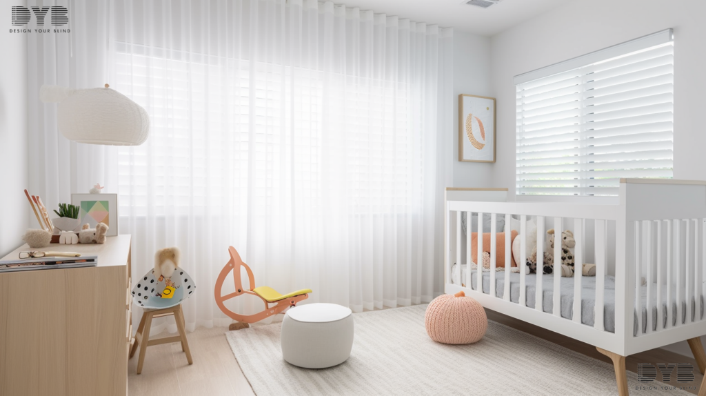 Sheer curtains in a Boynton Beach kids bedroom