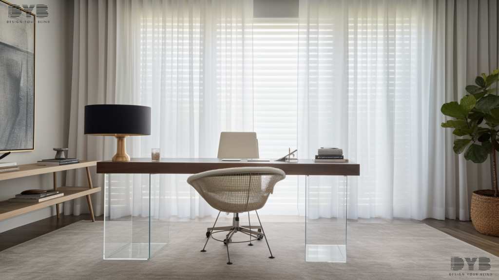 Sheer curtains in a Boynton Beach home office