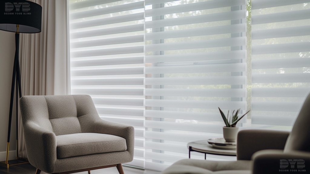 Designer Banded Shades in a Boynton Beach living room