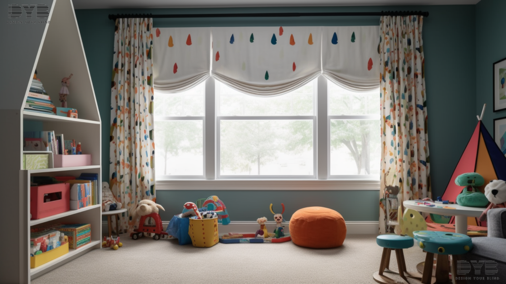 A playroom with Blackout Curtains in Boca Raton, Florida