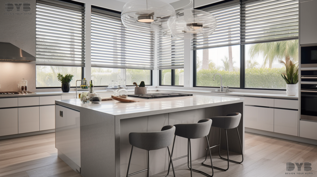 Boynton Beach kitchen with Designer Banded Shades