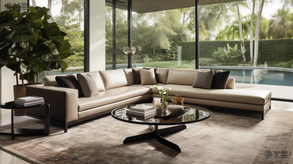 Boynton Beach living room with Designer Banded Shades