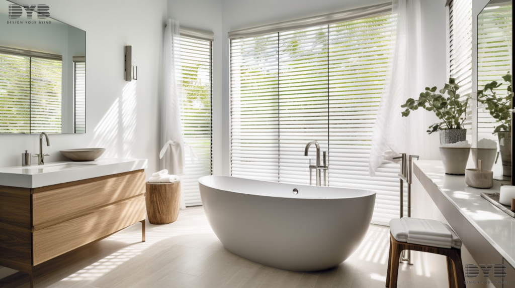 Bathroom with vertical blinds in Delray Beach, Florida