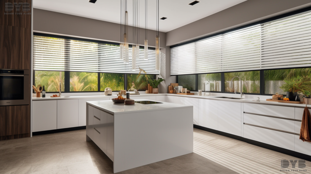 Kitchen with vertical blinds in Delray Beach, Florida