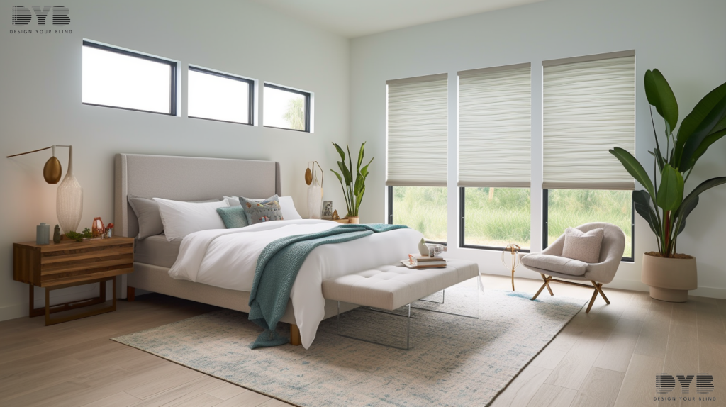 A bedroom with Cellular Shades in Delray Beach, FL