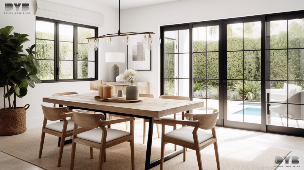 A Casual Dining Room with Silhouette Shades in Delray Beach, FL