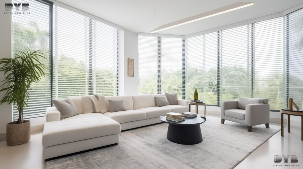 Motorized Honeycomb Shades in a Boca Raton living room