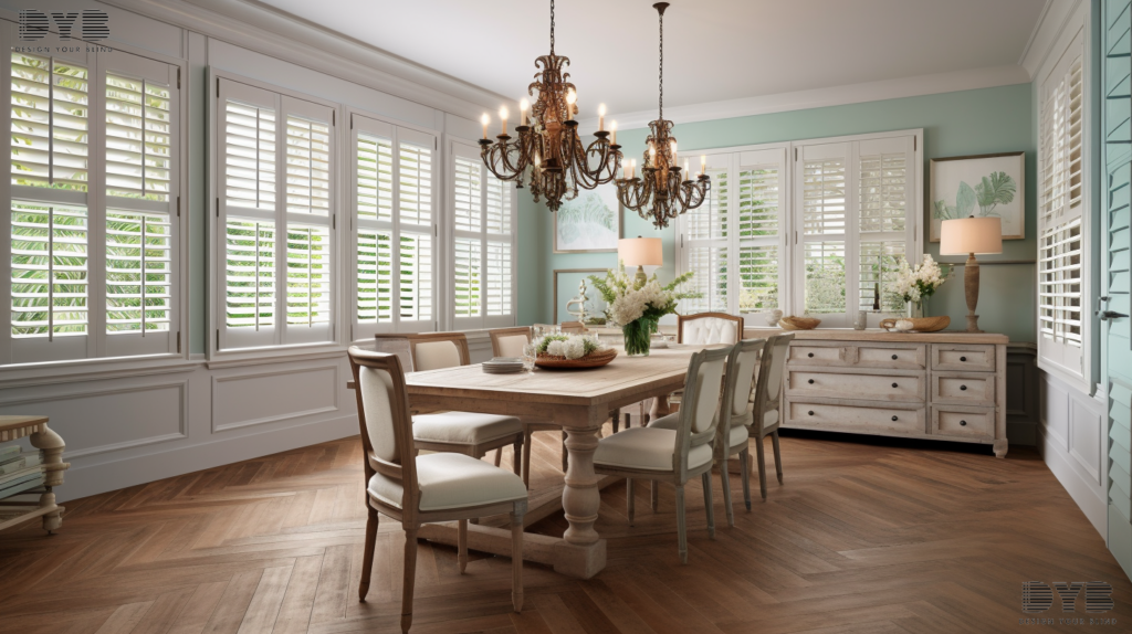 Screen Roller Shades in a Parkland dining room.
