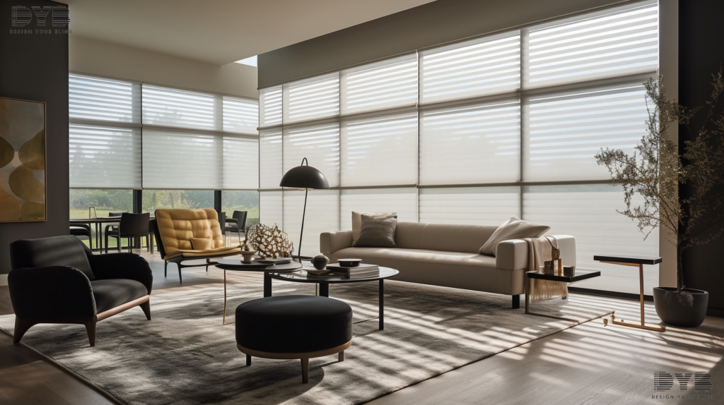 A close-up shot of a window with Blackout Curtains in a Parkland, FL dining room, showcasing a coastal-inspired design with an ocean view.