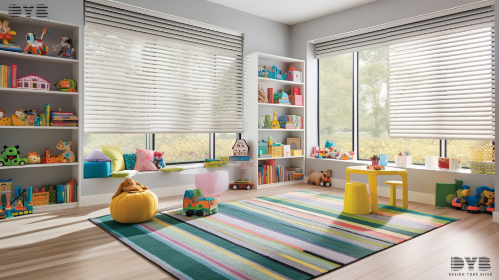 Pirouette Shades in a Parkland playroom.