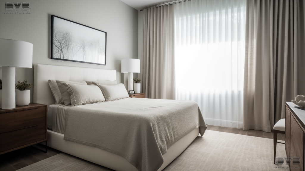 Ripplefold curtains in a West Palm Beach bedroom