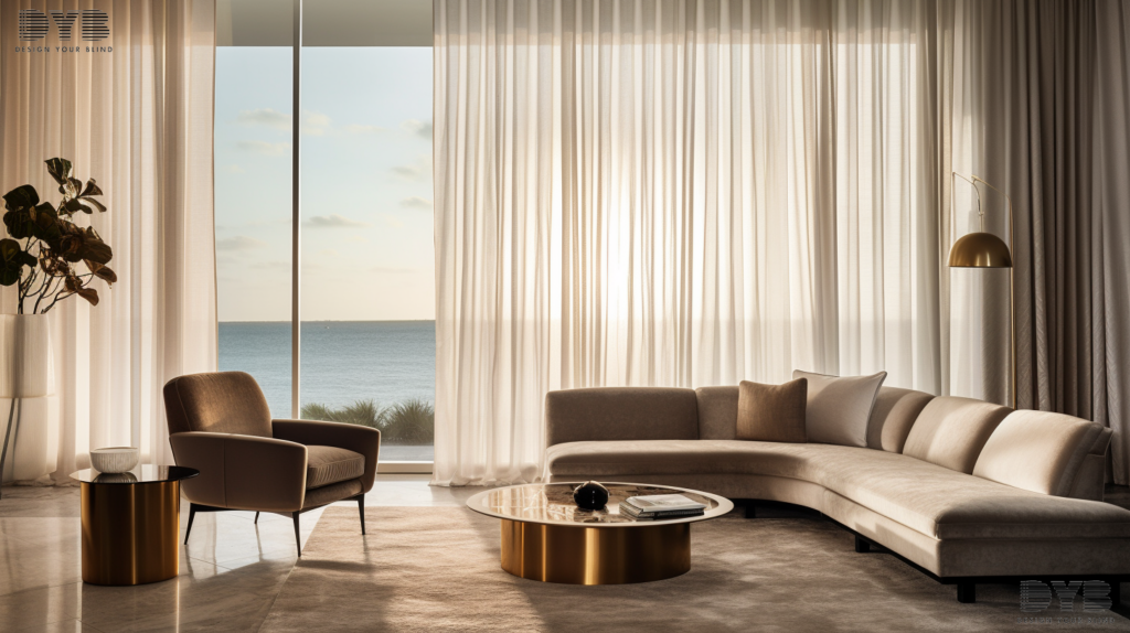 Ripplefold curtains in a West Palm Beach living room