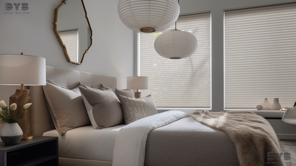 Honeycomb Shades in a Boynton Beach bedroom with a contemporary design