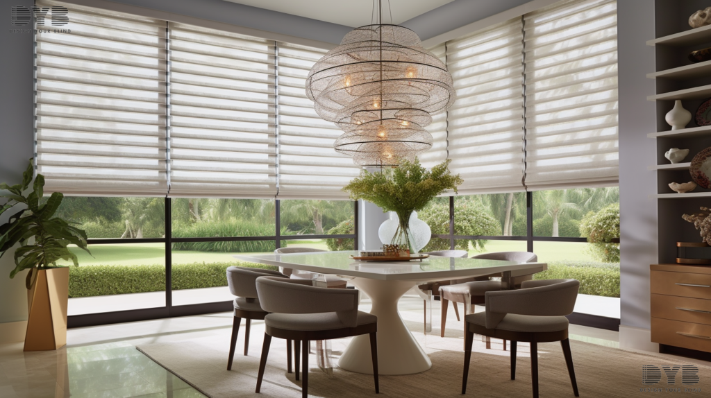 Dining room with Roman Shades in Delray Beach, FL