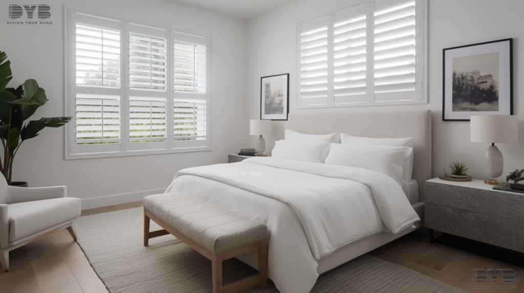 Plantation Shutters in a Delray Beach guest bedroom