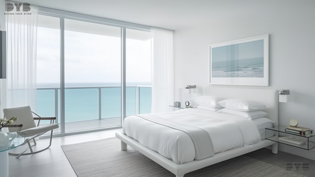 Sheer Curtains in a Modern guest bedroom in Boca Raton