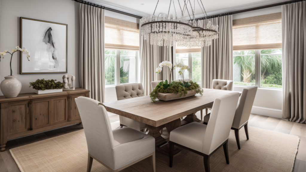 Casual Dining Room with Blackout Curtains in Palm Beach Gardens, FL
